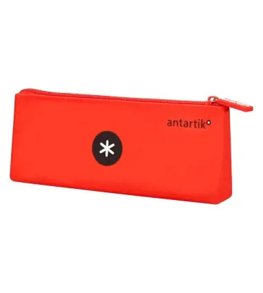 Estuche Bolso escolar portatodo antartik silicona triangular colores surtidos intensos azul mostaza negro y rojo