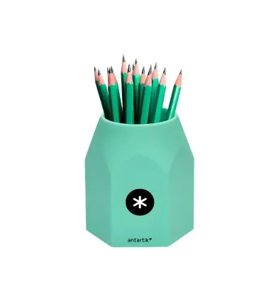 Cubilete portalapices antartik silicona hexagonal colores surtidos pastel celeste coral lavanda y menta