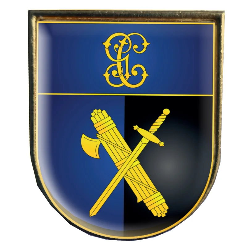 Pin Distintivo de Permanencia Seguridad Ciudadana De Guardia Civil con borde y trasera Dorados