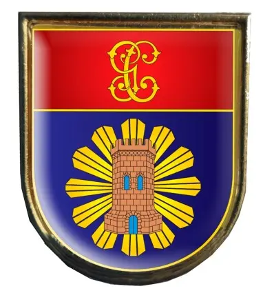 Insignia Distintivo de Título o Diploma Fiscal Fronteras De Guardia Civil con borde y trasera Dorados