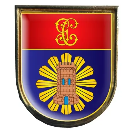 Insignia Distintivo de Título o Diploma Fiscal Fronteras De Guardia Civil con borde y trasera Dorados