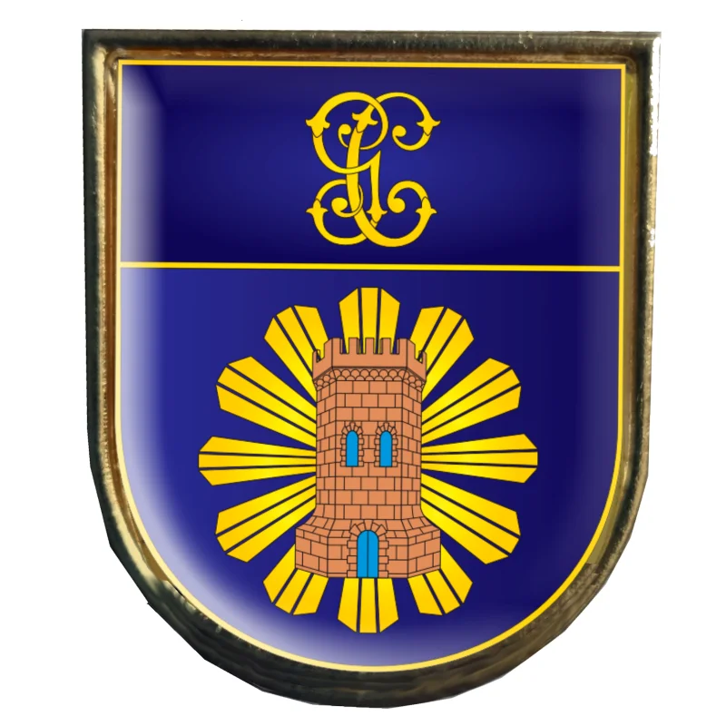 Insignia Distintivo de Permanencia Fiscal y Fronteras De Guardia Civil con borde y trasera Dorados
