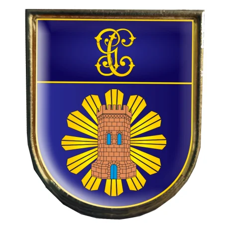Insignia Distintivo de Permanencia Fiscal y Fronteras De Guardia Civil con borde y trasera Dorados