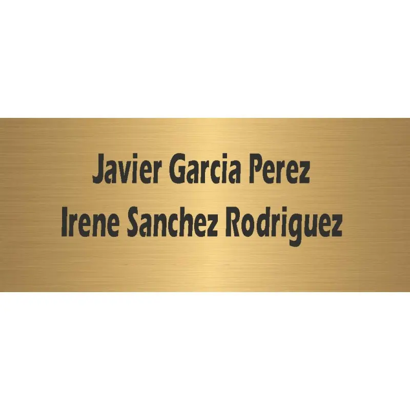 chapa para grabar de 120 mm para buzón o trofeos en metal dorado