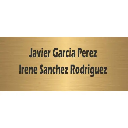 chapa para grabar de 120 mm para buzón o trofeos en metal dorado