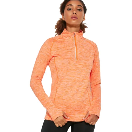 Sudadera técnica de manga larga ranglán para mujer con interior perchado MELBOURNE WOMAN