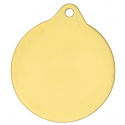 MEDALLA UV de 5 cm de diámetro de Oro, Plata o Bronce lisa por los 2 lados