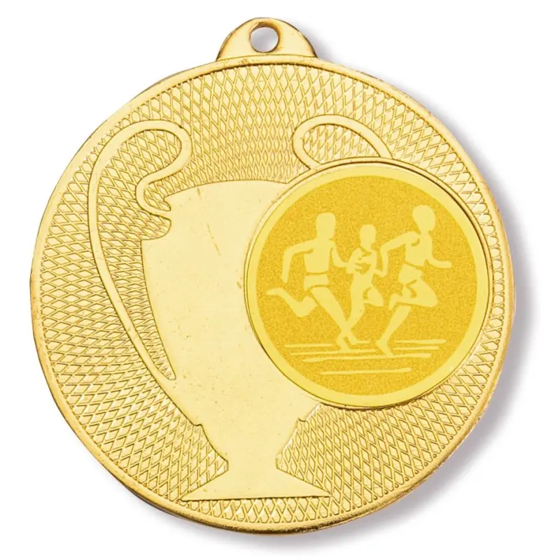 MEDALLA 4023 de 5 cm de diámetro de Oro, Plata o Bronce con trasera lisa