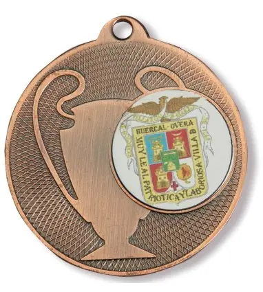 MEDALLA 4023 de 5 cm de diámetro de Oro, Plata o Bronce con trasera lisa