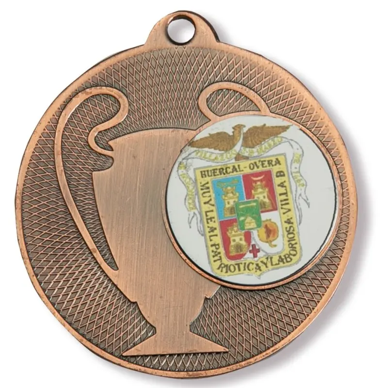 MEDALLA 4023 de 5 cm de diámetro de Oro, Plata o Bronce con trasera lisa