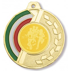 MEDALLA de 5 cm de diámetro de Oro, Plata o Bronce con trasera lisa y colores de Italia...