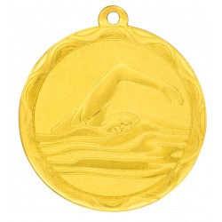 MEDALLA de natación de 5 cm de diámetro de Oro, Plata o Bronce con trasera lisa