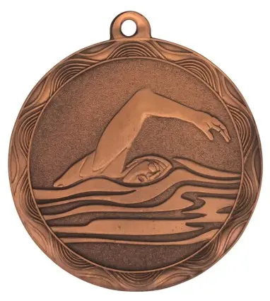 MEDALLA de natación de 5 cm de diámetro de Oro, Plata o Bronce con trasera lisa