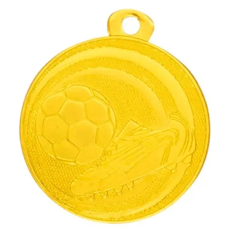 MEDALLA de Futbol de 3,2 cm de diámetro de Oro, Plata o Bronce con trasera lisa