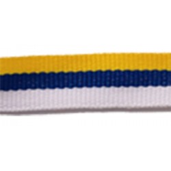 Cinta para Medalla Canarias (Amarillo, Azul y Blanco) de 2,2cm de ancho y 80 cm de...