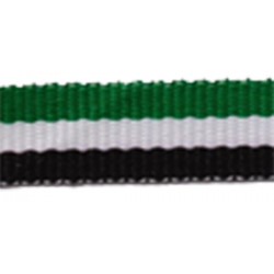 Cinta para Medalla Extremadura (Verde, Blanco y Negro) de 2,2cm de ancho y 80 cm de...