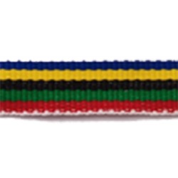 Cinta para Medalla Olimpica (Azul, Amarillo, Negro, Verde y Rojo) de 2,2cm de ancho y...