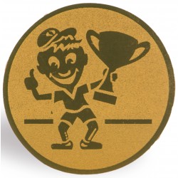 DISCO de 5 cm de Diámetro de NIÑO CON COPA para medallas o Trofeos