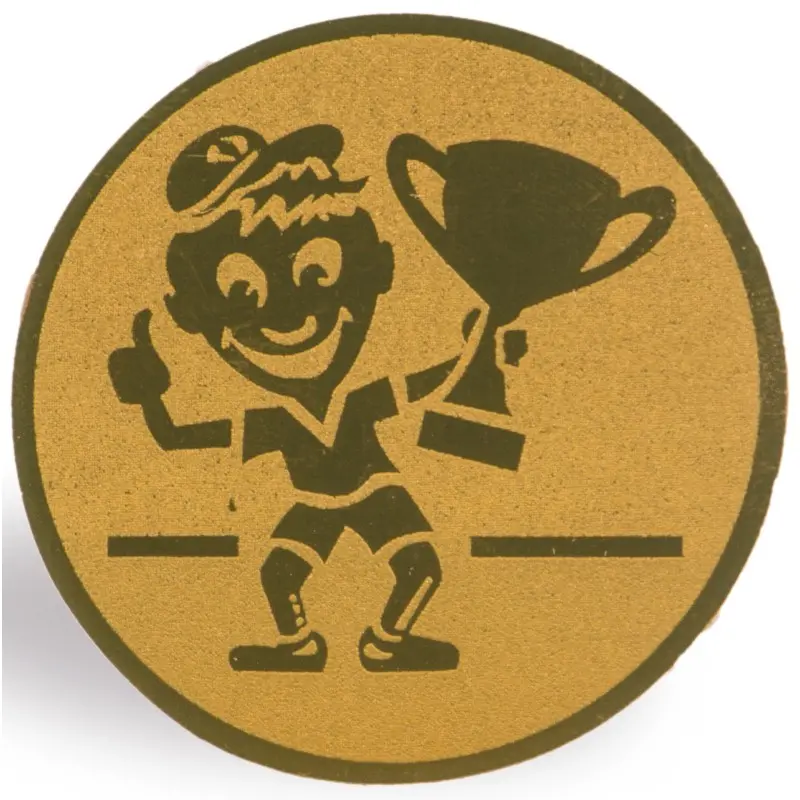 DISCO de 2,5 cm de Diámetro de NIÑO CON COPA para medallas o Trofeos