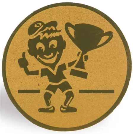 DISCO de 2,5 cm de Diámetro de NIÑO CON COPA para medallas o Trofeos