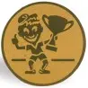 DISCO de 2,5 cm de Diámetro de NIÑO CON COPA para medallas o Trofeos