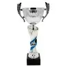 Trofeo Económico asas dobles y centro azul con hueco para poner disco de medallas