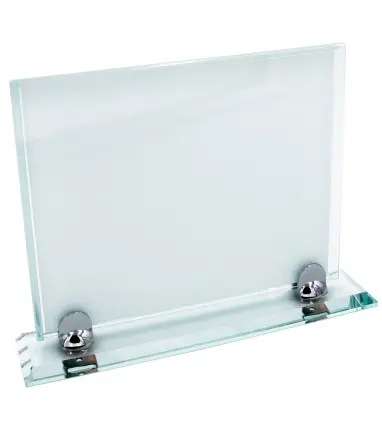 Placa Trofeo Metopa de Cristal Rectangular Sublimable en caja Regalo