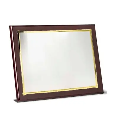 Placa de Latón Plateado con madera y estuche incluidos