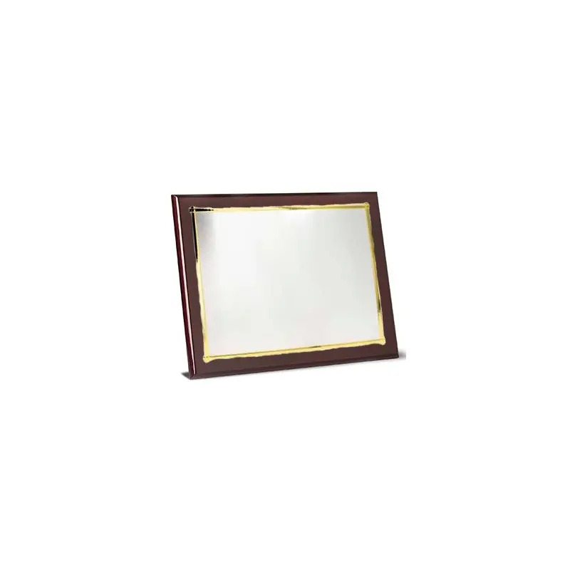 Placa de Latón Plateado con madera y estuche incluidos