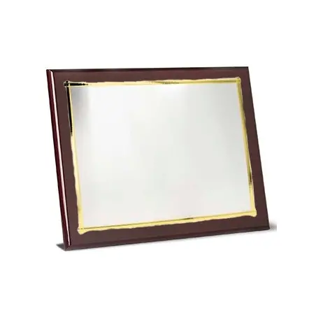 Placa de Latón Plateado con madera y estuche incluidos
