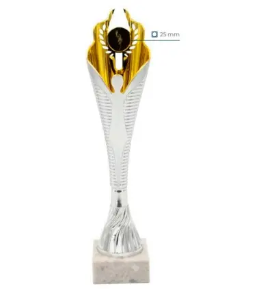 Trofeo Económico 4160 Color Plateado y Dorado para poner disco de medallas