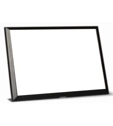 Placa de Madera Sublimable con borde oscuro de 29 x 25 x 1,5 cm con pie de apoyo