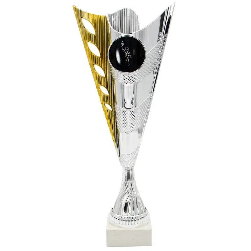 Trofeo Económico 4152 Color Plateado y dorado para poner disco de medallas